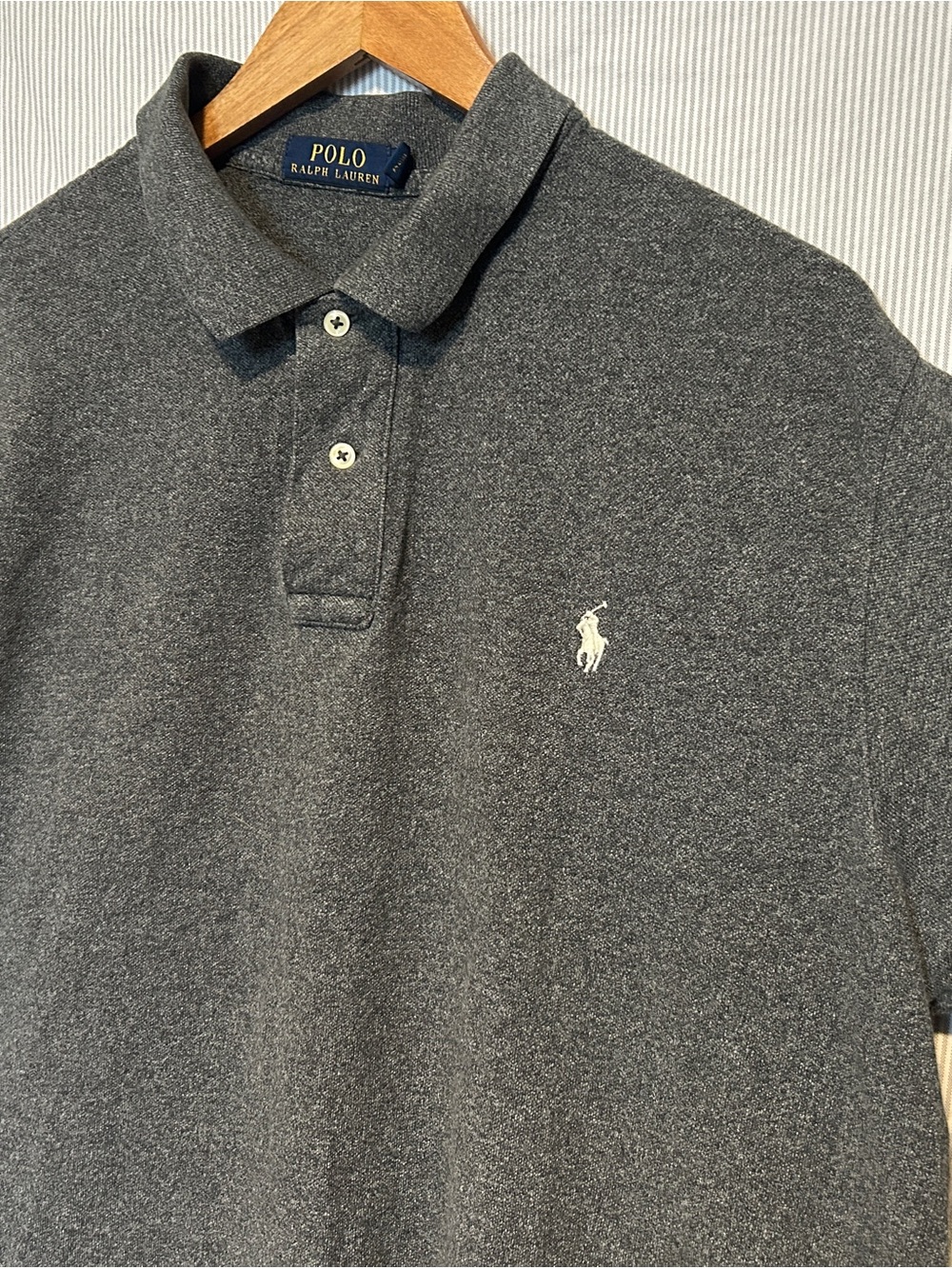Polo by Ralph Lauren Charcoal Heather Short Sleeve Polo with White Pony